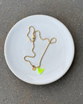 ACRYL HEART NECKLACE YELLOW GOLD