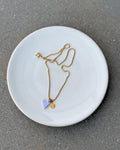 ACRYL HEART NECKLACE SOFT LILAC GOLD