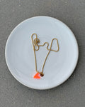 ACRYL HEART NECKLACE ORANGE GOLD