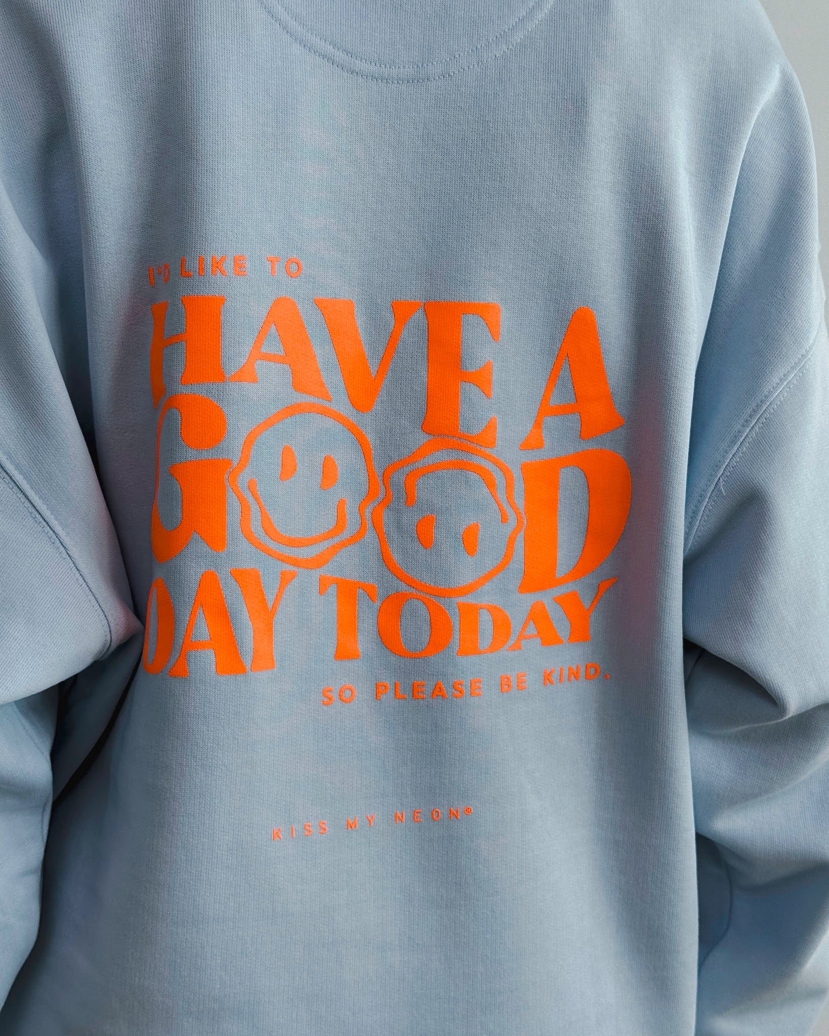 BE KIND Oversized Sweater Ice-Blue