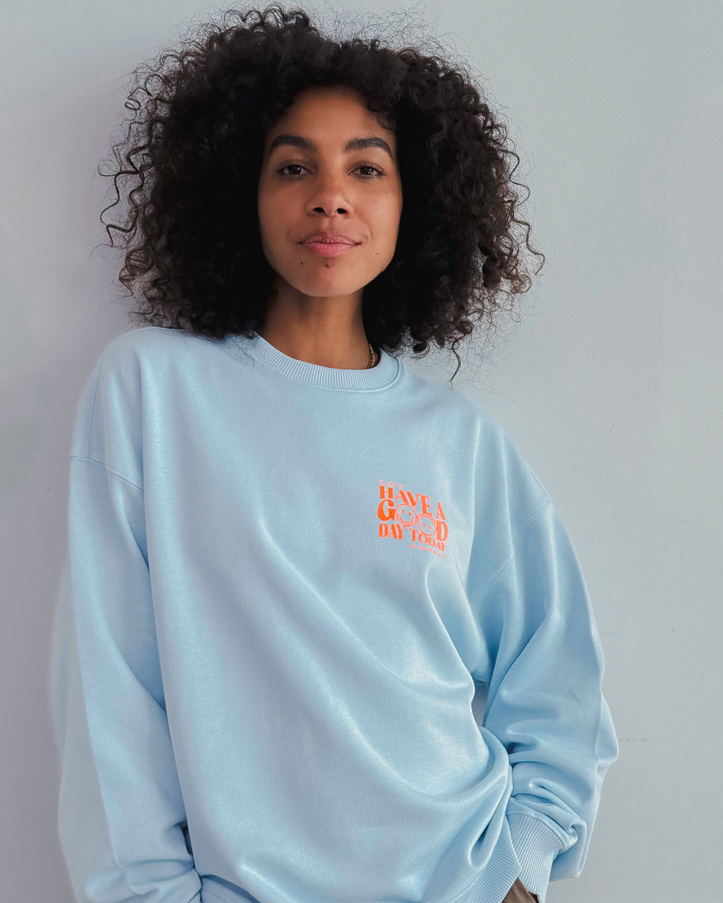 BE KIND Oversized Sweater Ice-Blue