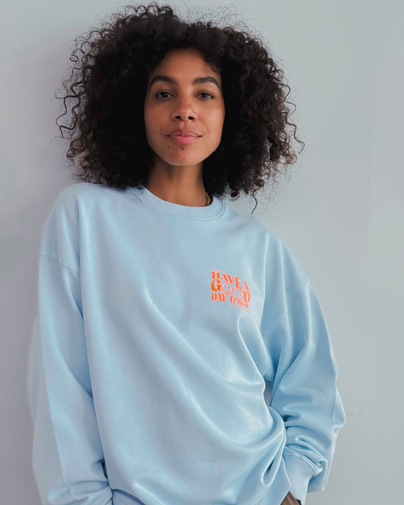BE KIND Oversized Sweater Ice-Blue