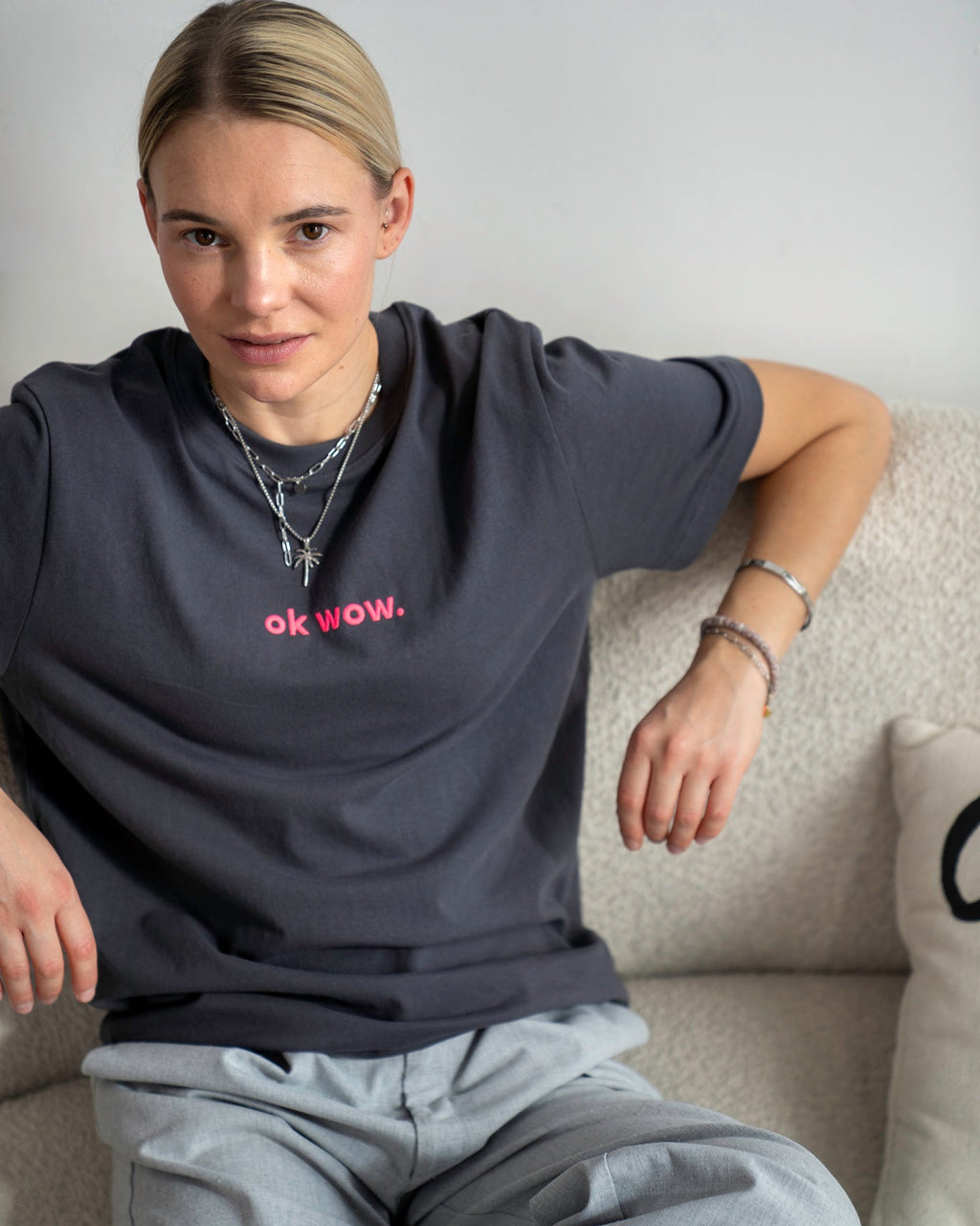 OK WOW T-Shirt Anthrazit