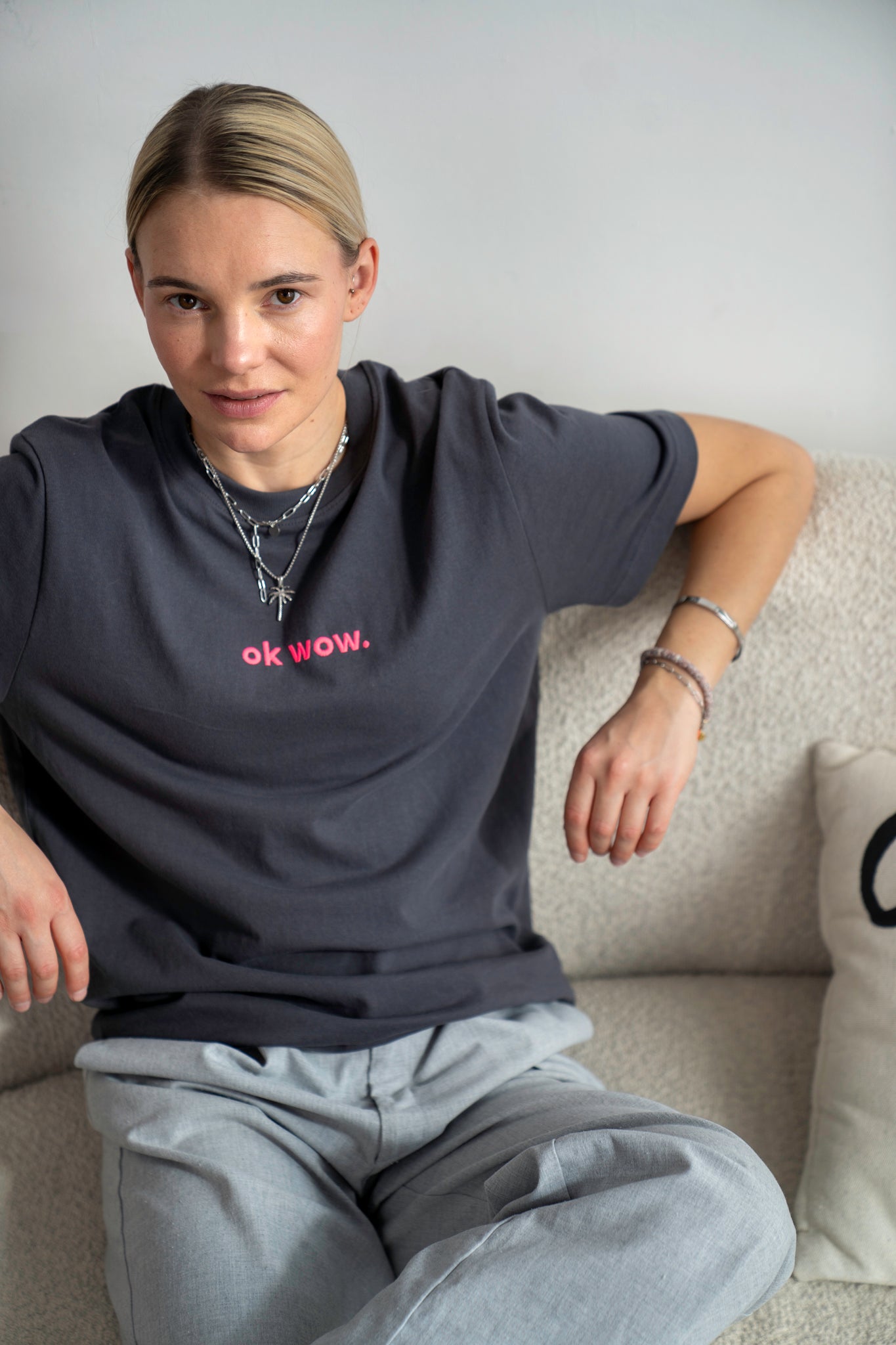 OK WOW T-Shirt Anthrazit