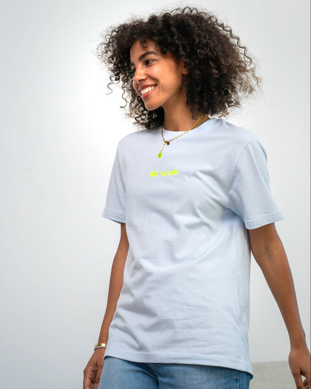 OK WOW T-Shirt Ice-Blue