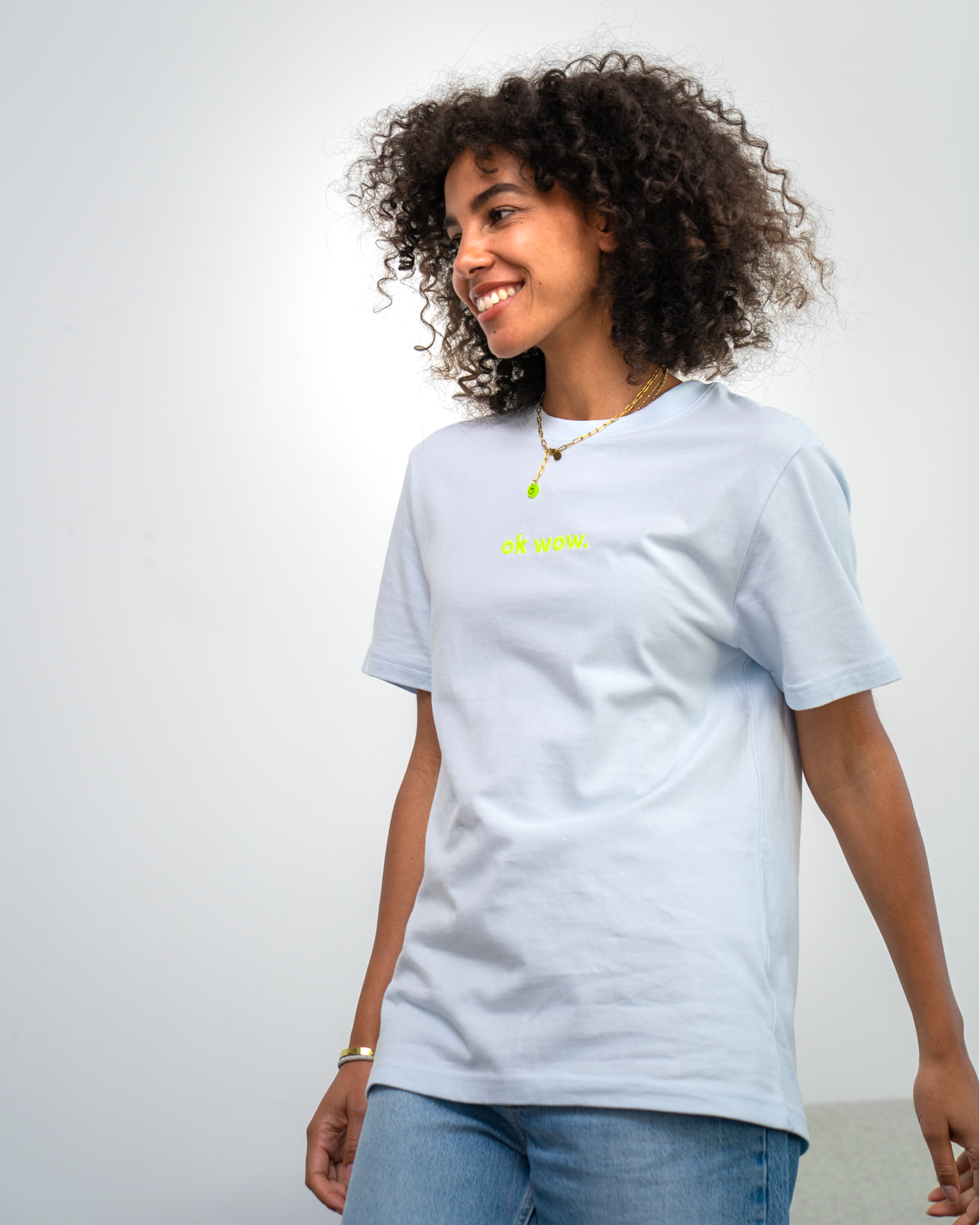 OK WOW T-Shirt Ice-Blue