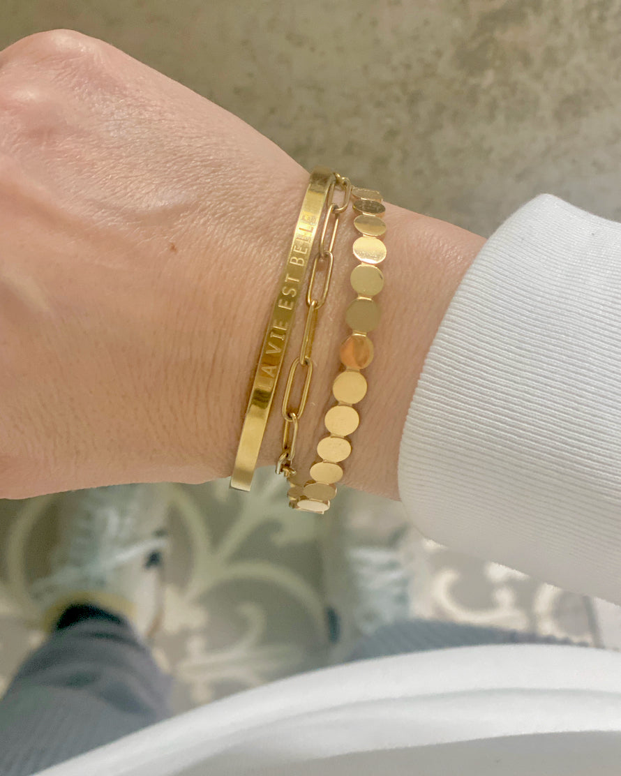 LA VIE EST BELLE Armreif Gold