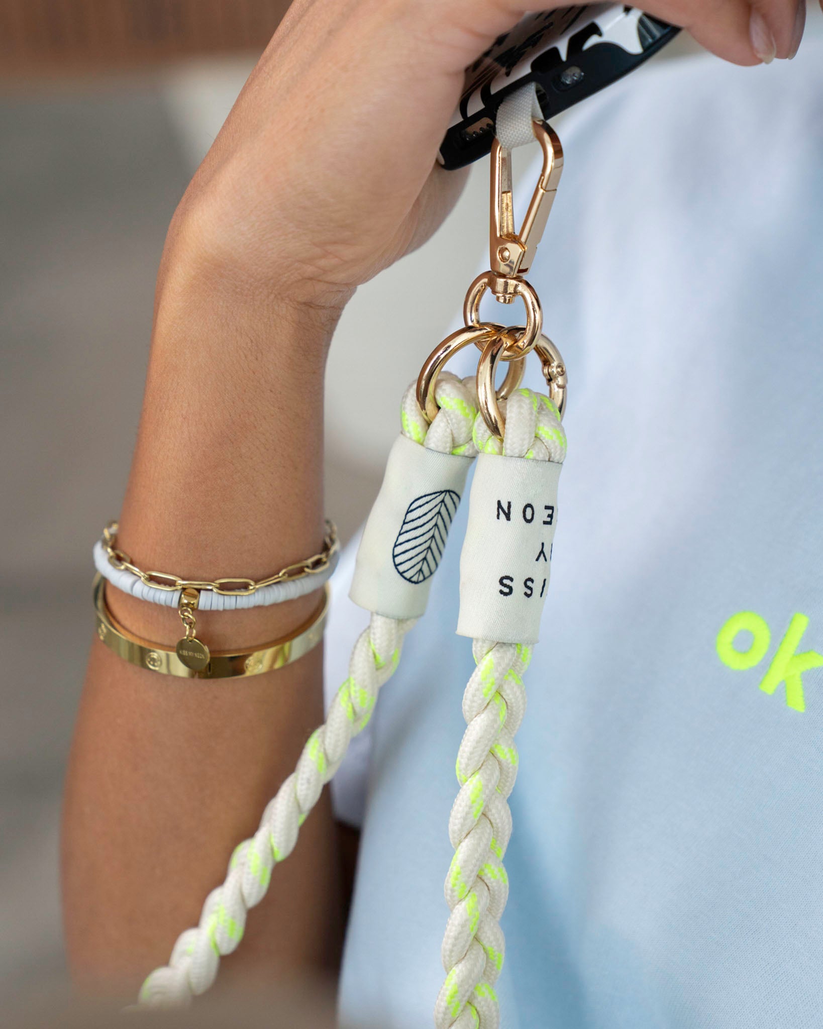 Crossbody Handykette BRAIDED YELLOW