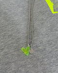 ACRYL HEART NECKLACE YELLOW SILVER