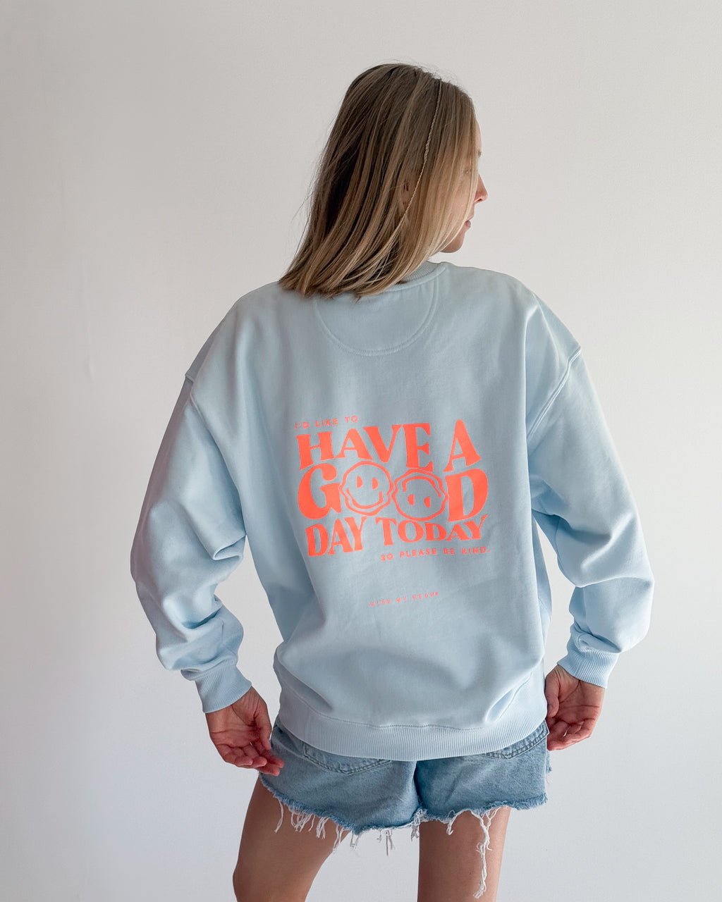 BE KIND Oversized Sweater Ice-Blue