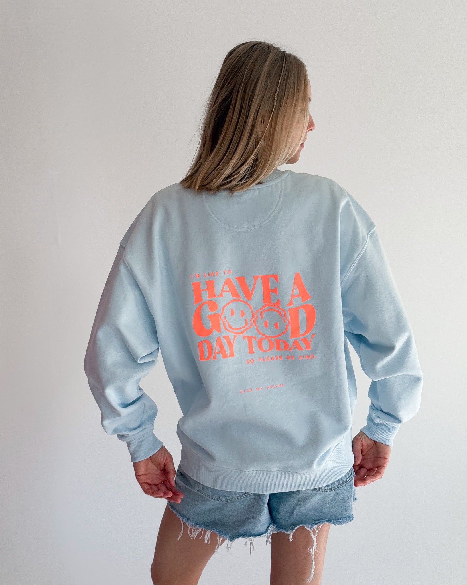 BE KIND Oversized Sweater Ice-Blue