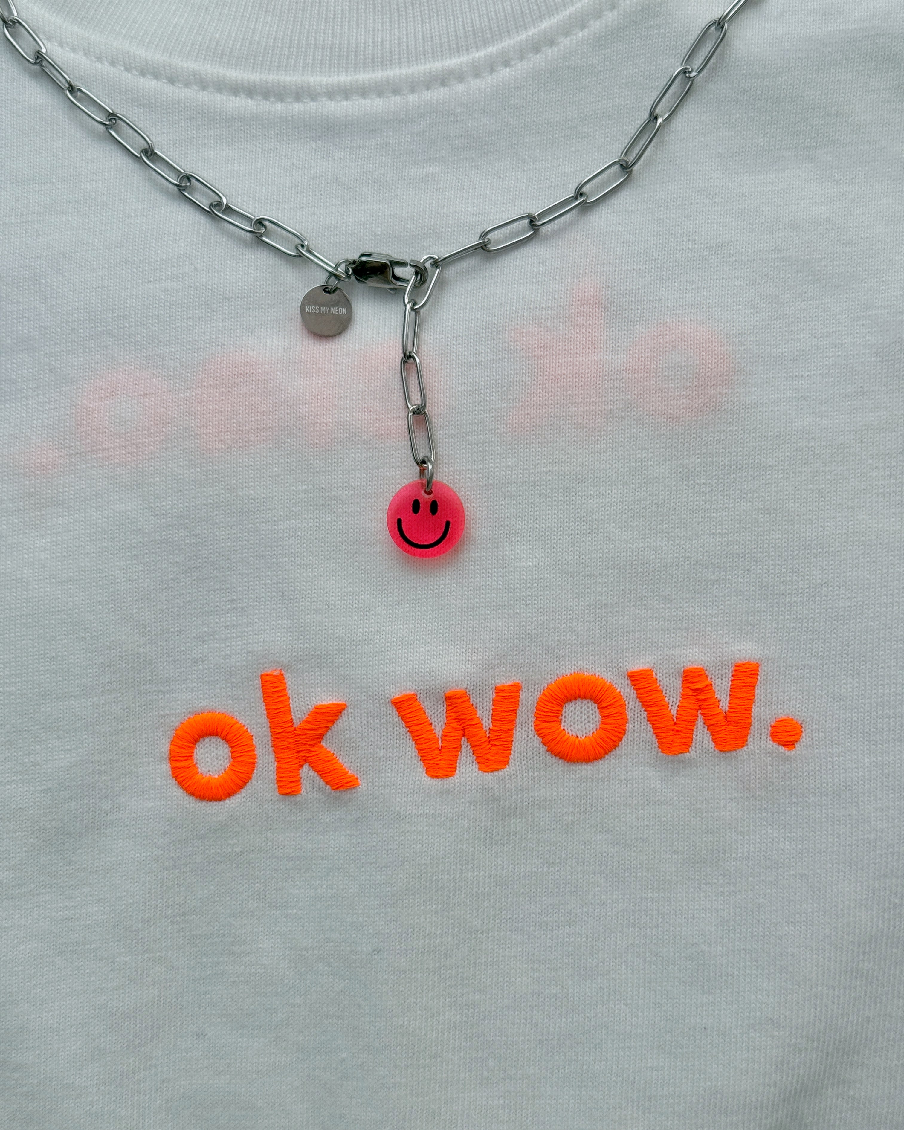 SOHO SMILEY CHAIN PINK SILVER