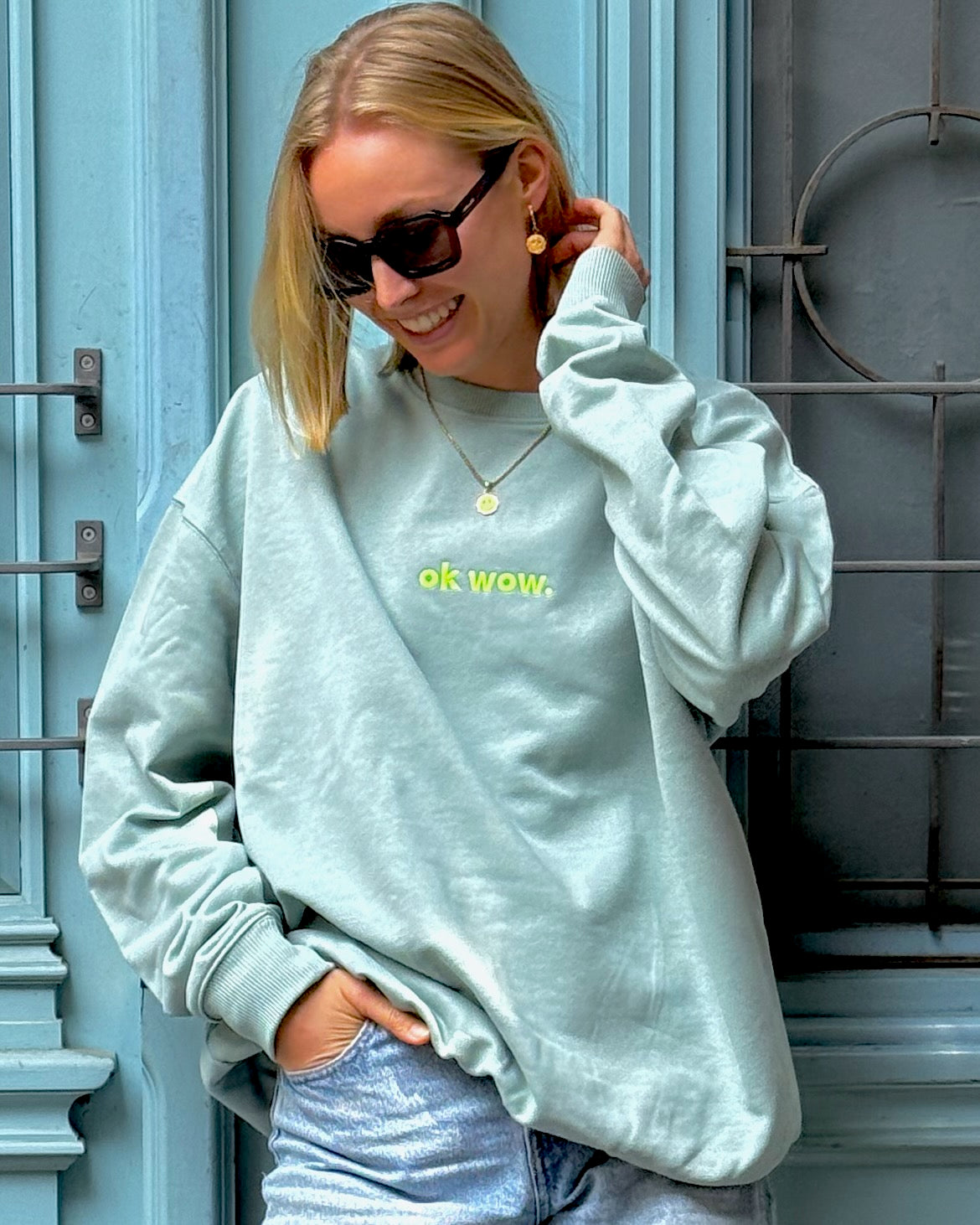 OK WOW Oversized Sweater Aloe