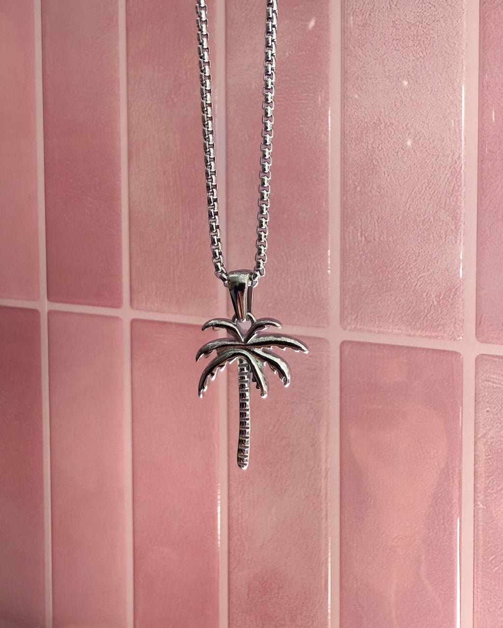 PALM TREE Necklace Silver