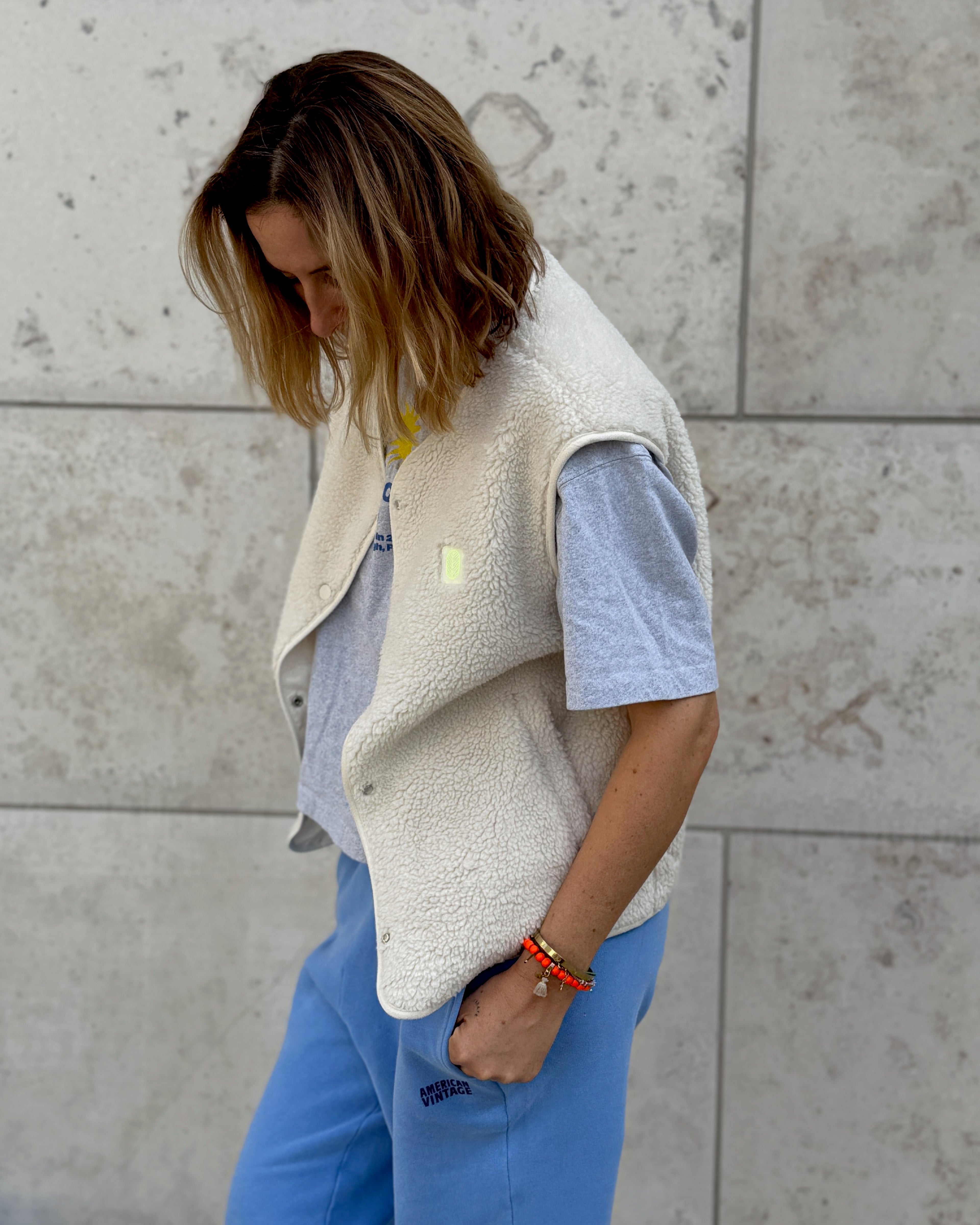 TEDDY FLEECE WESTE Creme