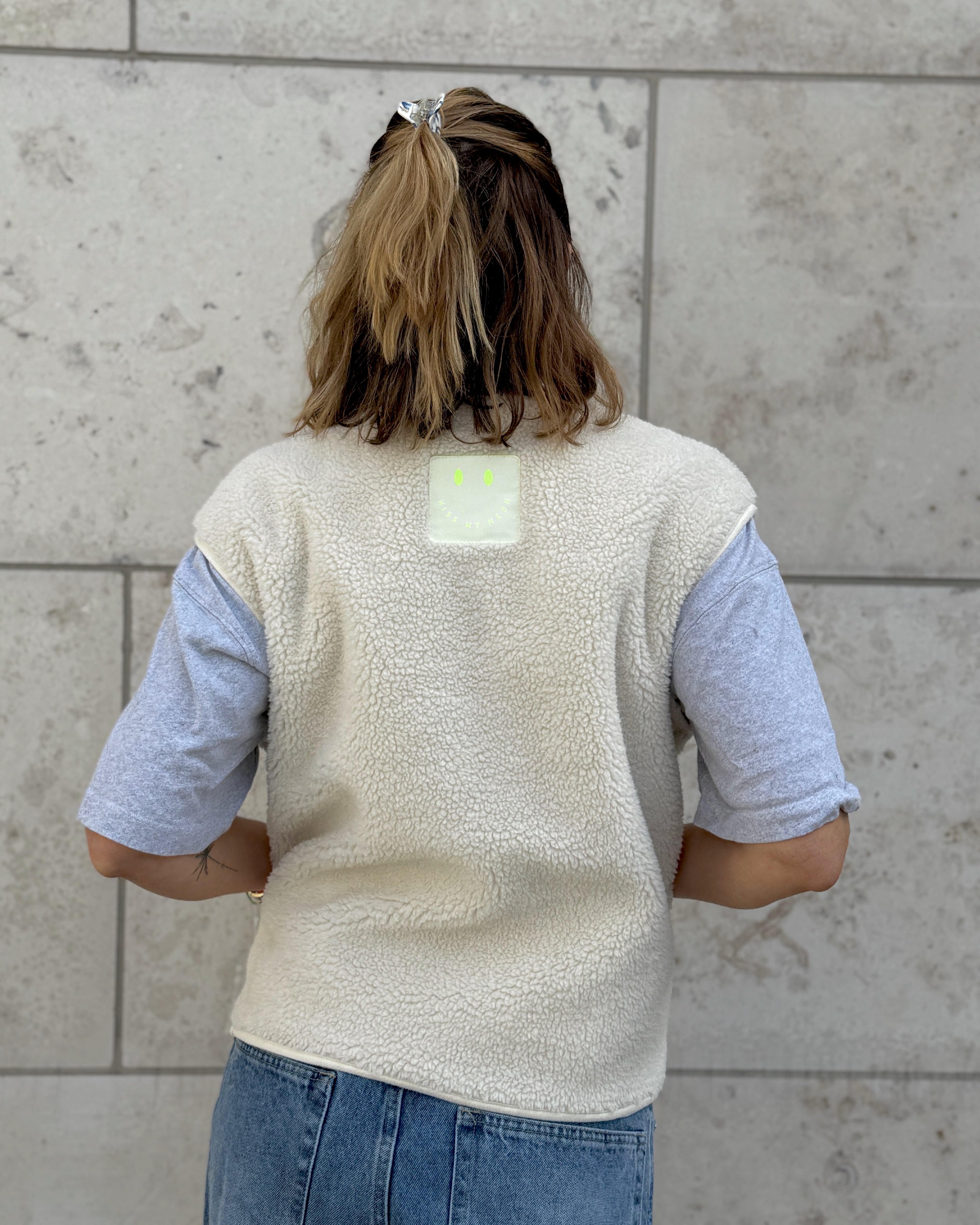 TEDDY FLEECE WESTE Creme