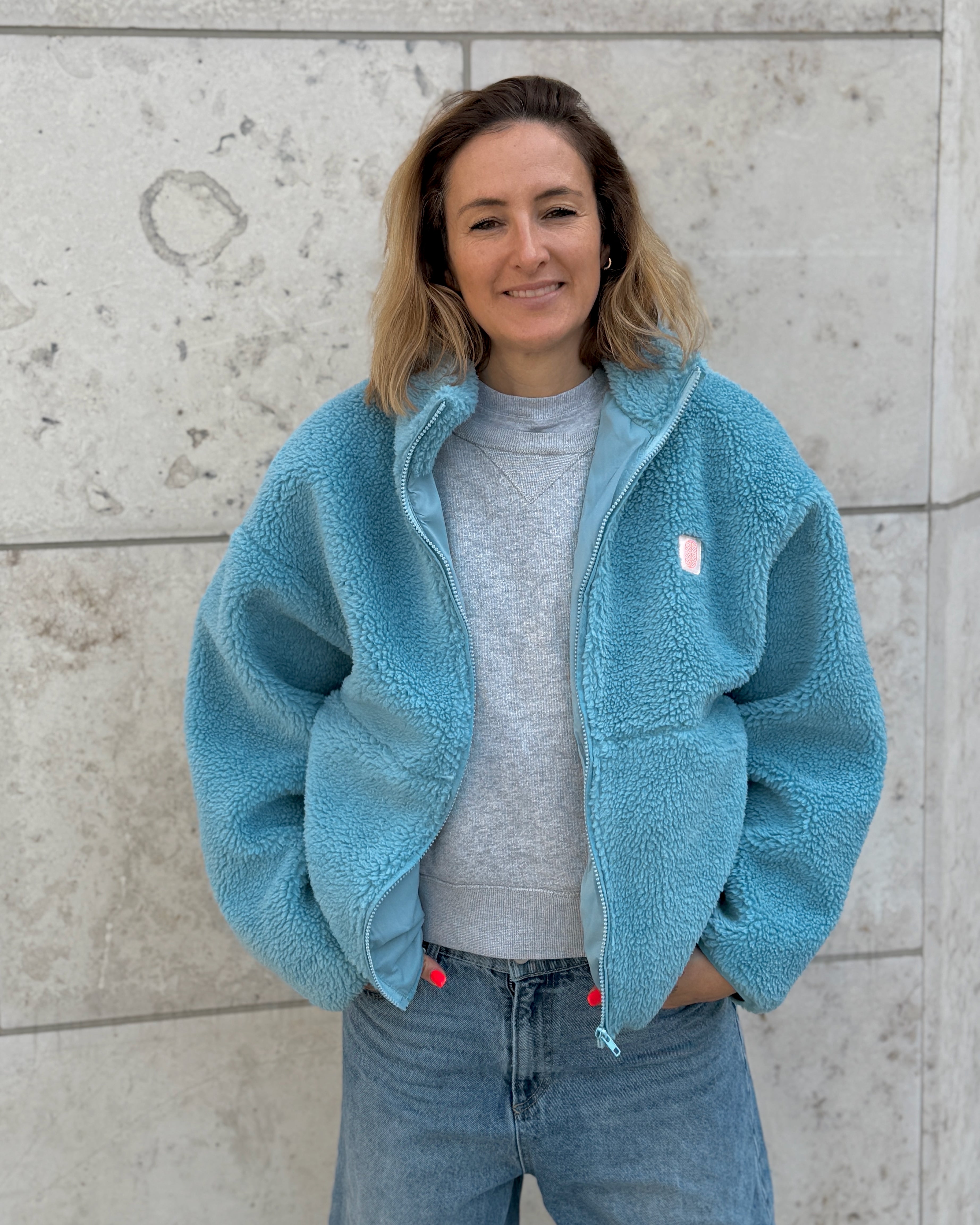 TEDDY FLEECE JACKE Blue