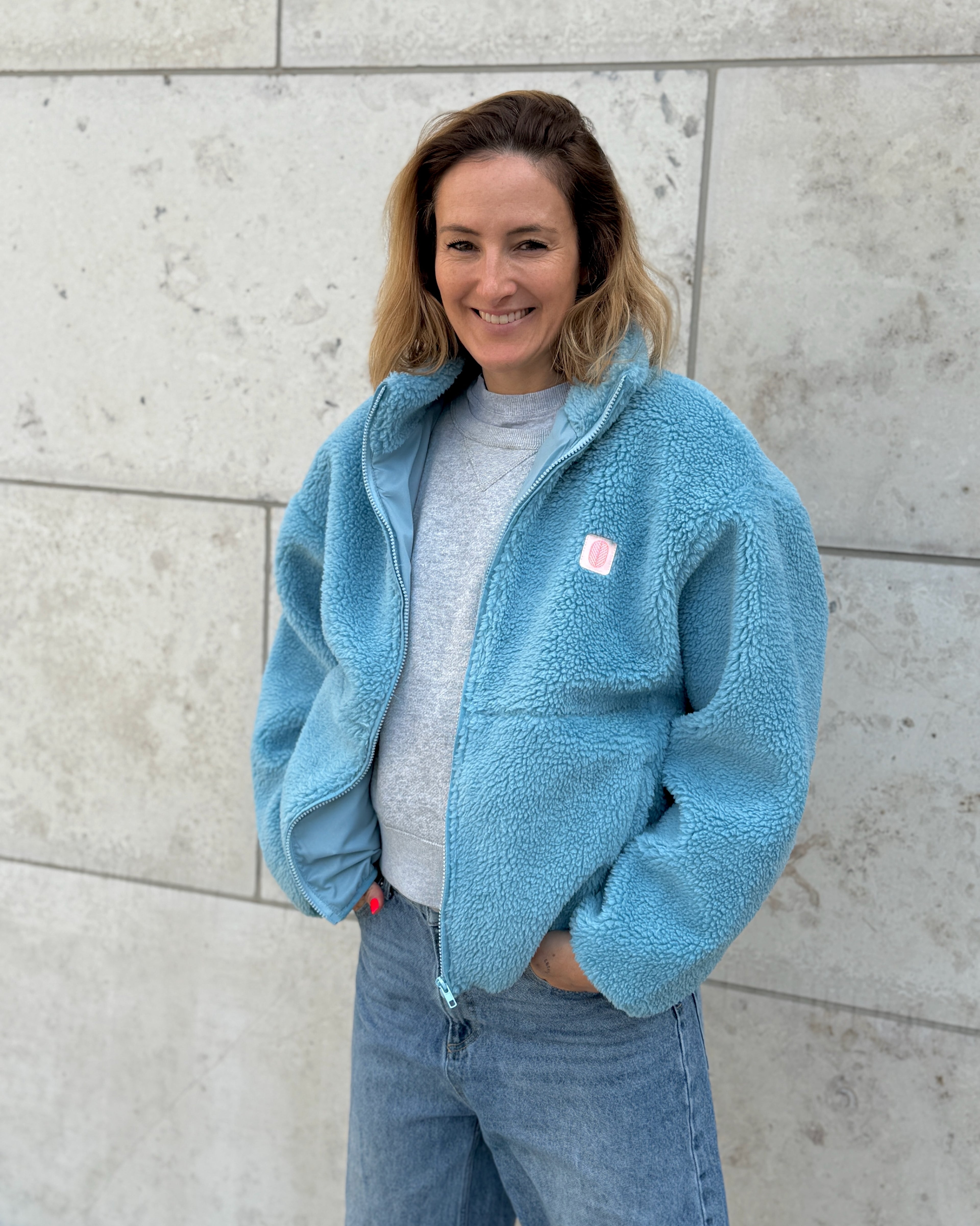 TEDDY FLEECE JACKE Blue