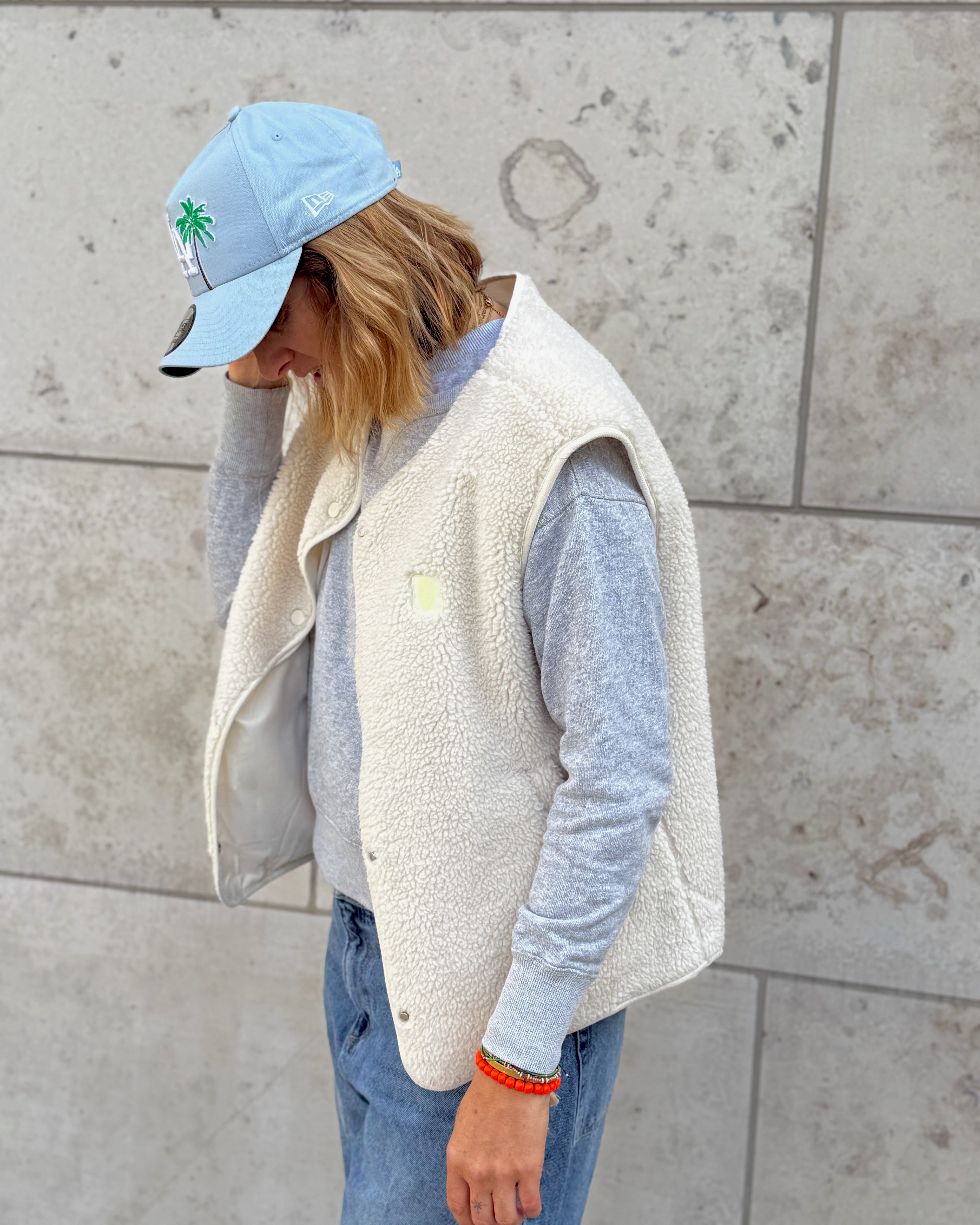 TEDDY FLEECE WESTE Creme