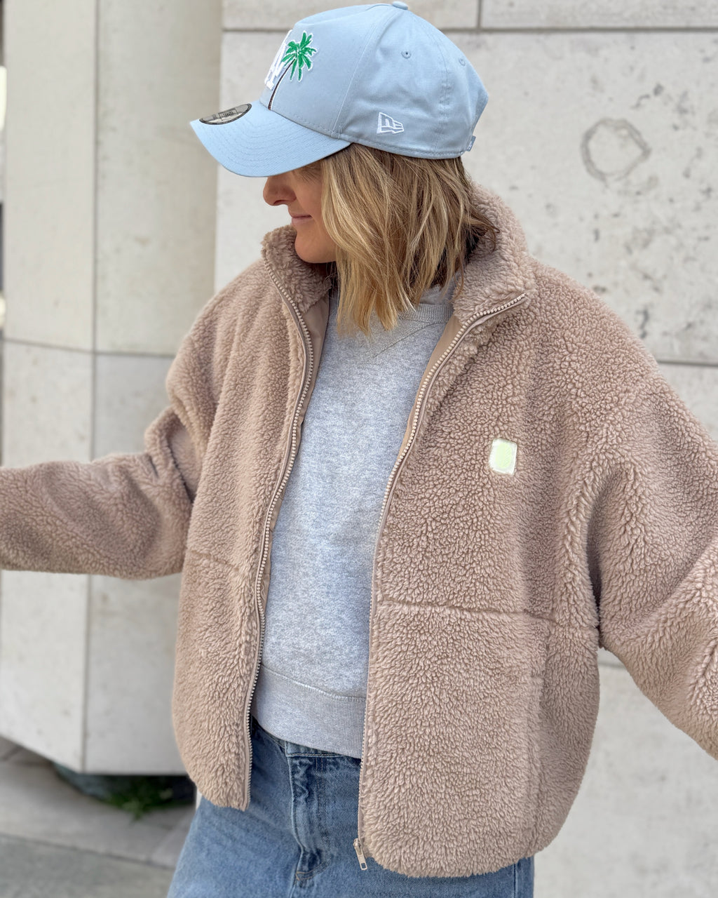 TEDDY FLEECE JACKE Sand