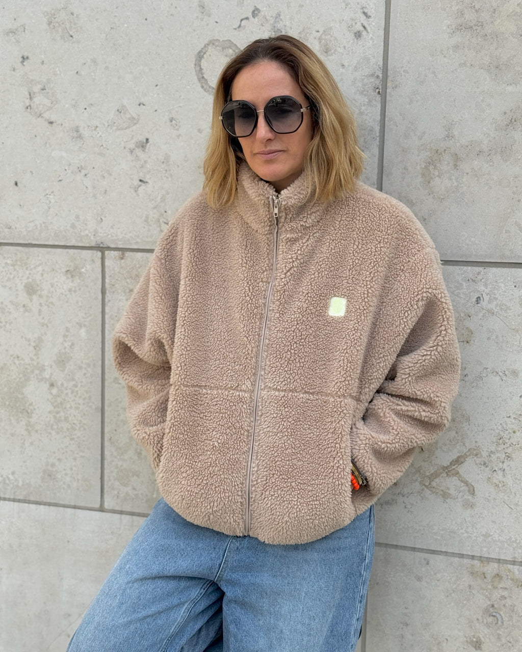 TEDDY FLEECE JACKE Sand