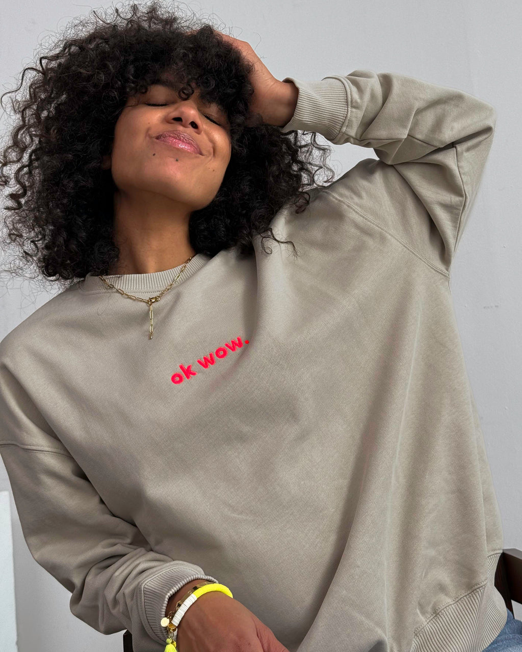 OK WOW Oversized Sweater Sand
