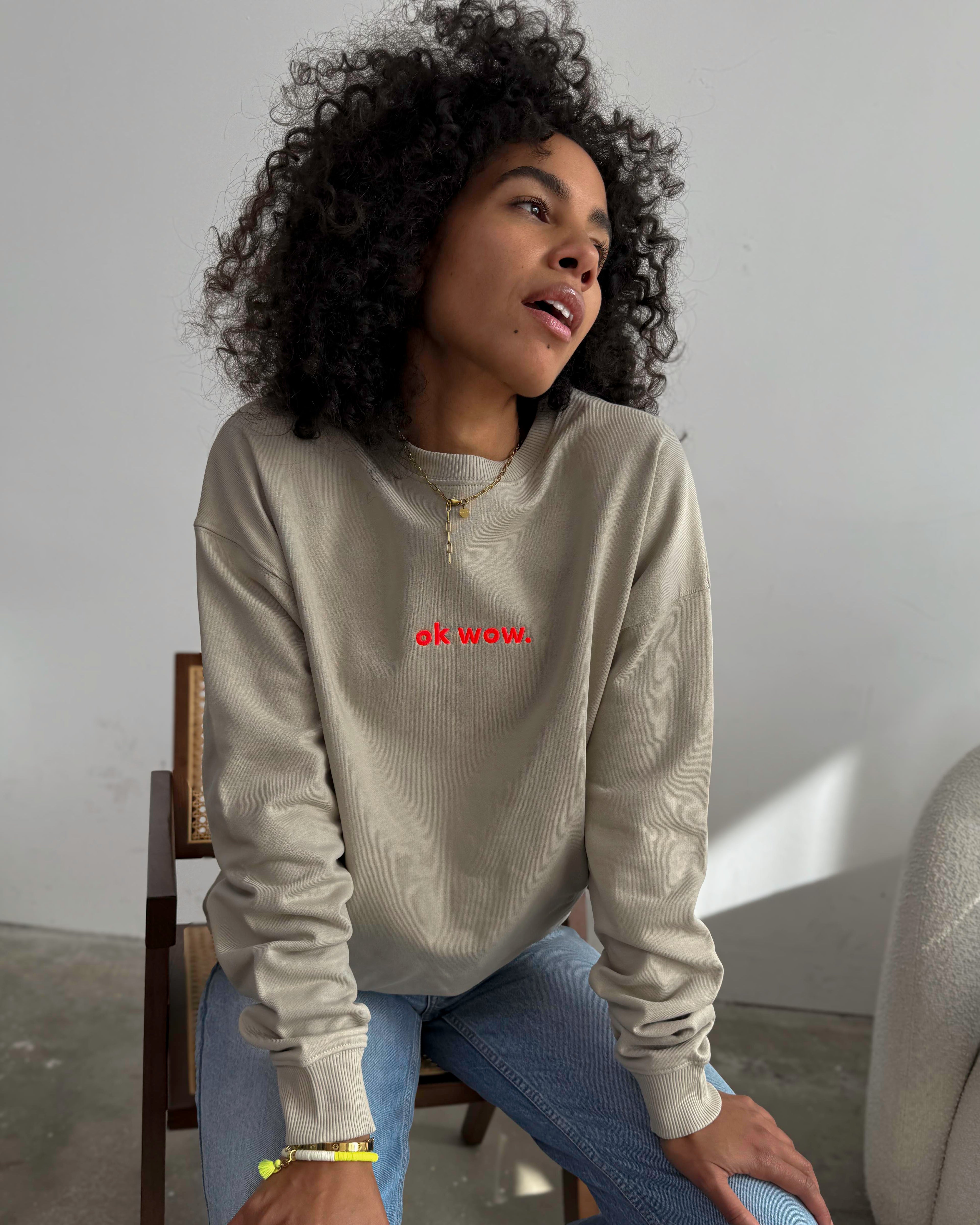 OK WOW Oversized Sweater Sand