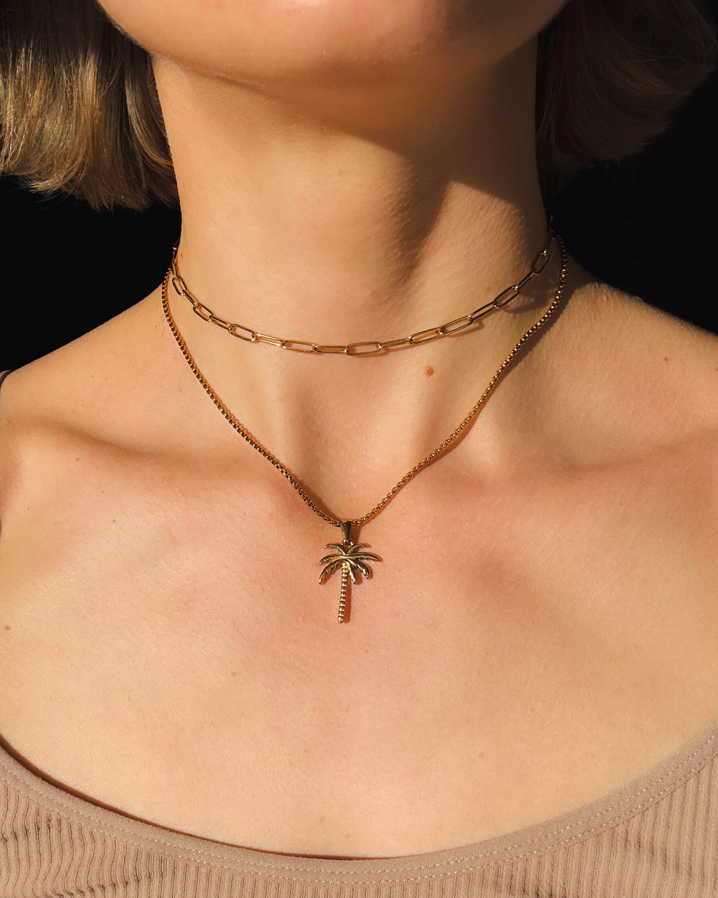 PALM TREE Necklace Gold