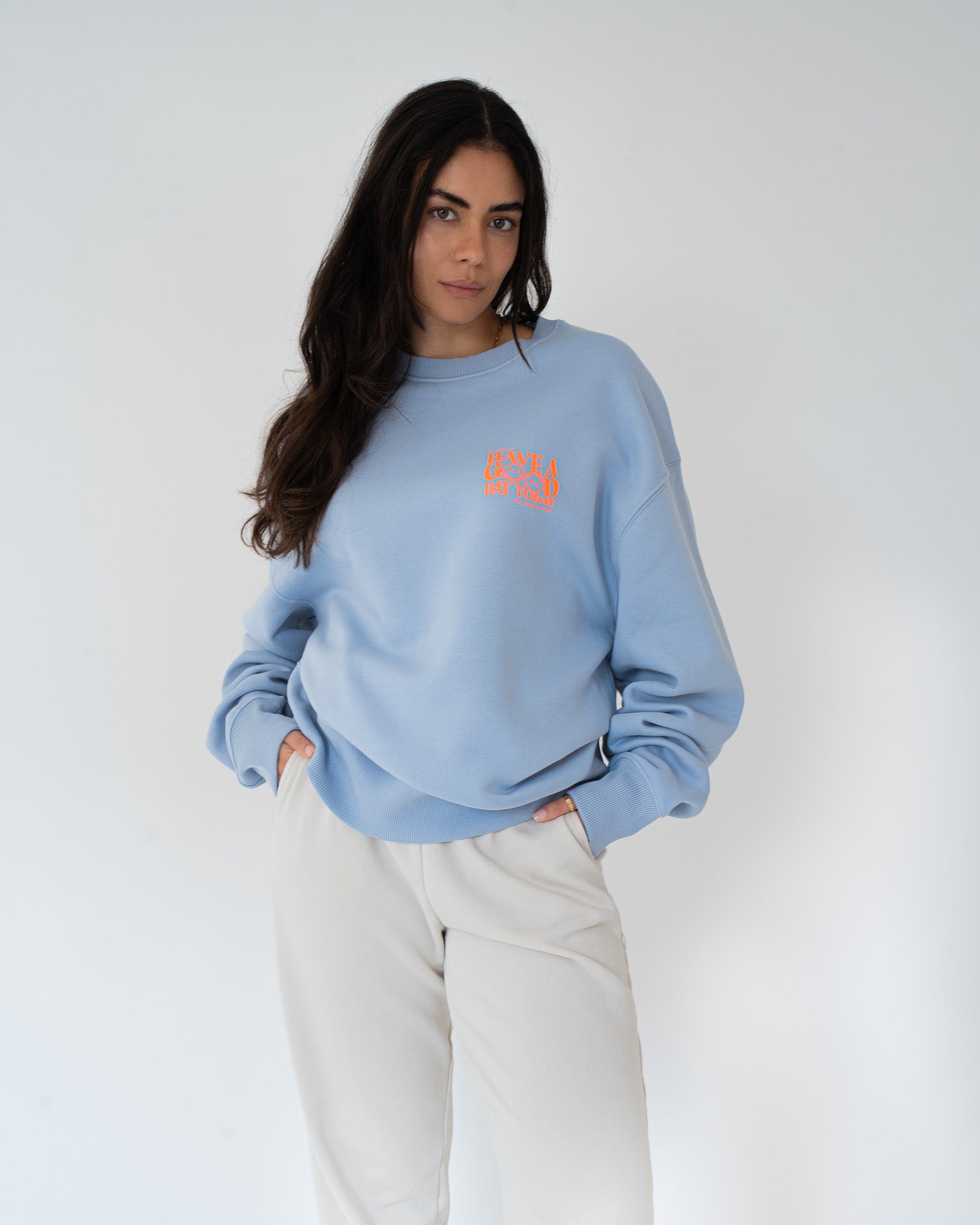 BE KIND Oversized Sweater Serene-Blue