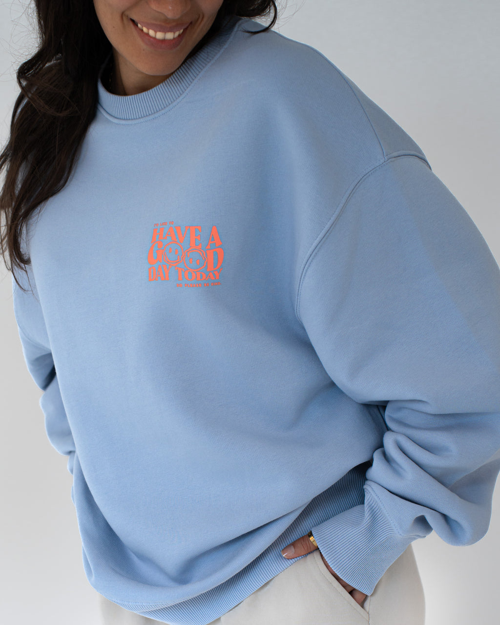 BE KIND Oversized Sweater Serene-Blue
