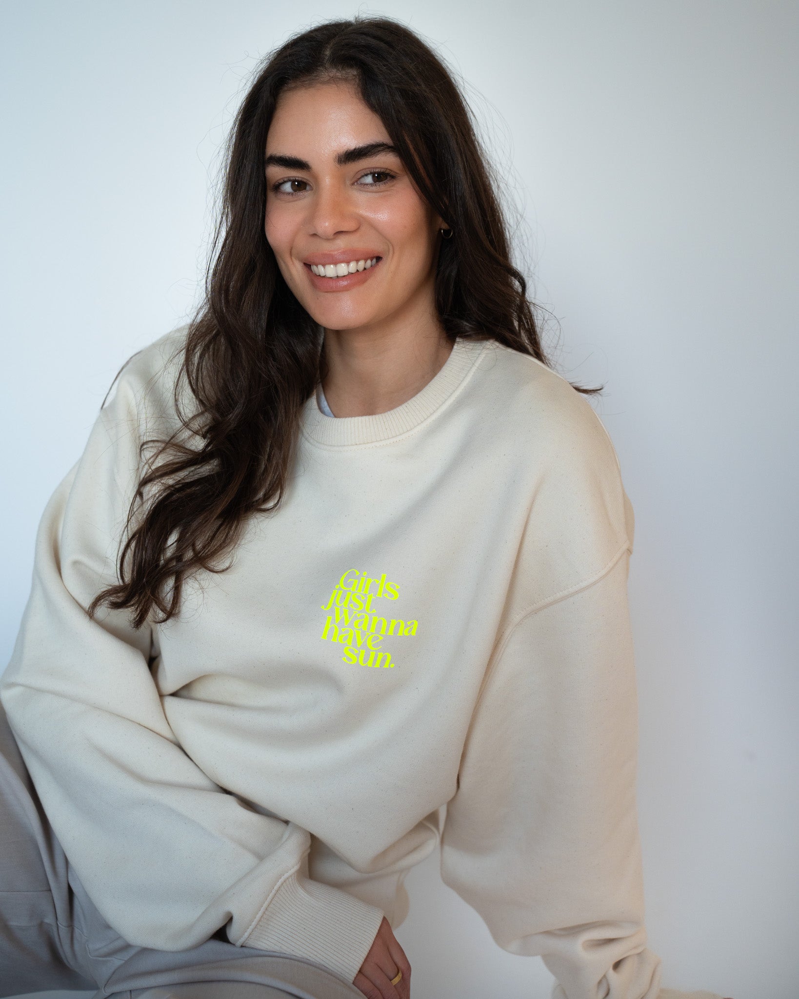 GIRLS JUST WANNA HAVE SUN Oversized Sweater