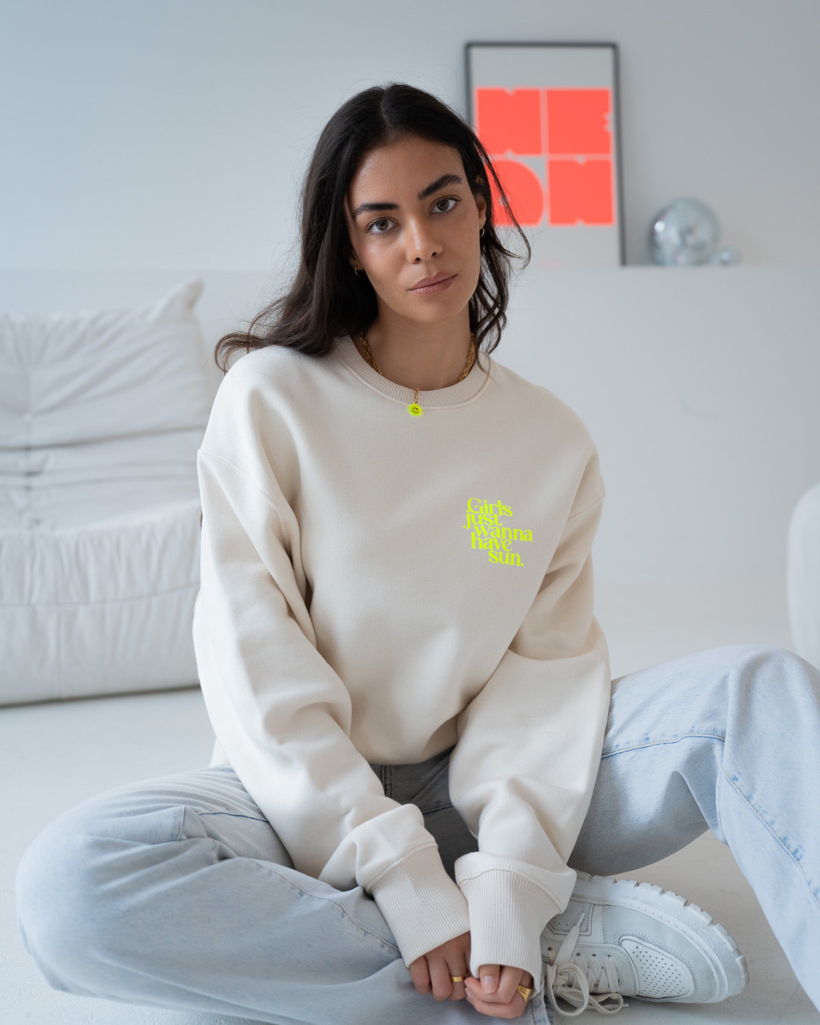 GIRLS JUST WANNA HAVE SUN Oversized Sweater