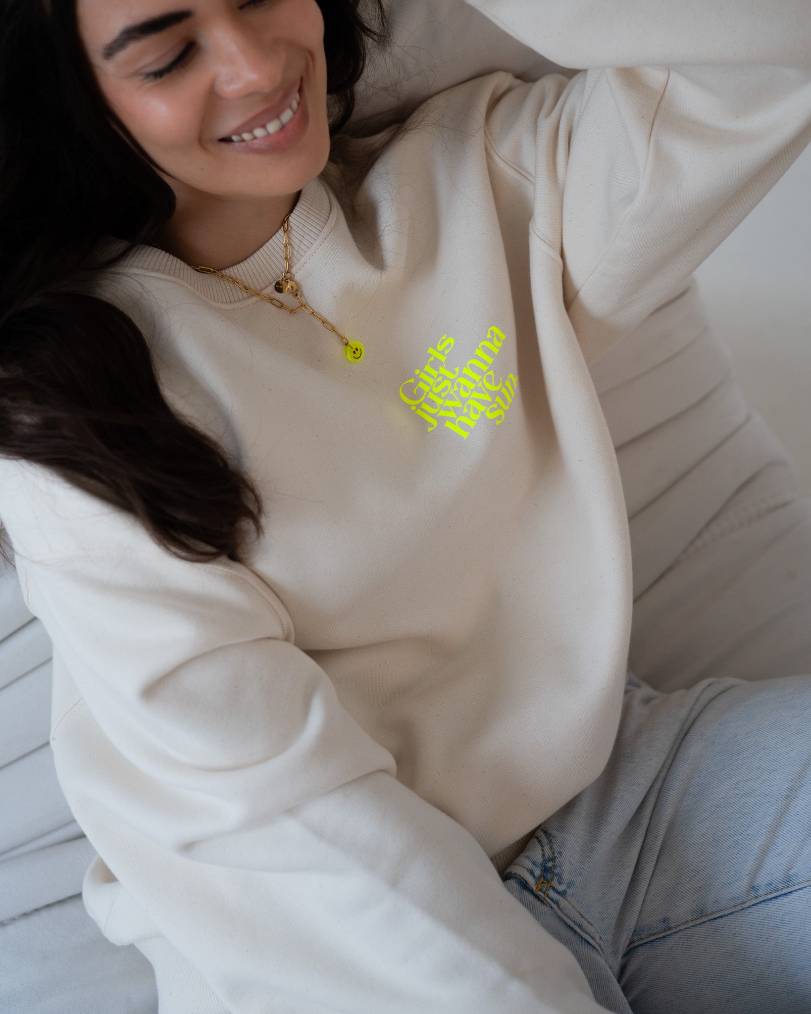 GIRLS JUST WANNA HAVE SUN Oversized Sweater