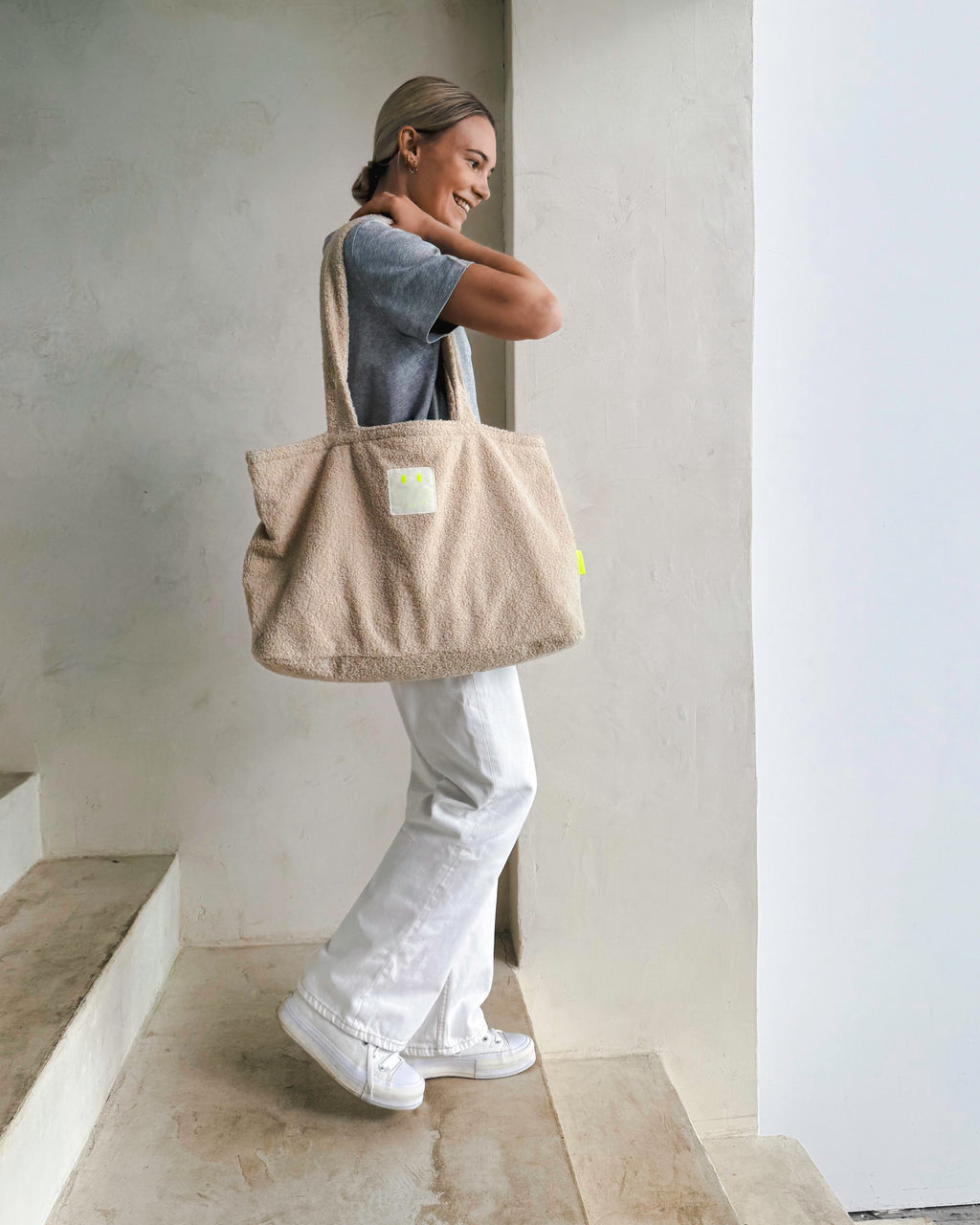 Shopping Bag aus TEDDY Bouclé-Fleece