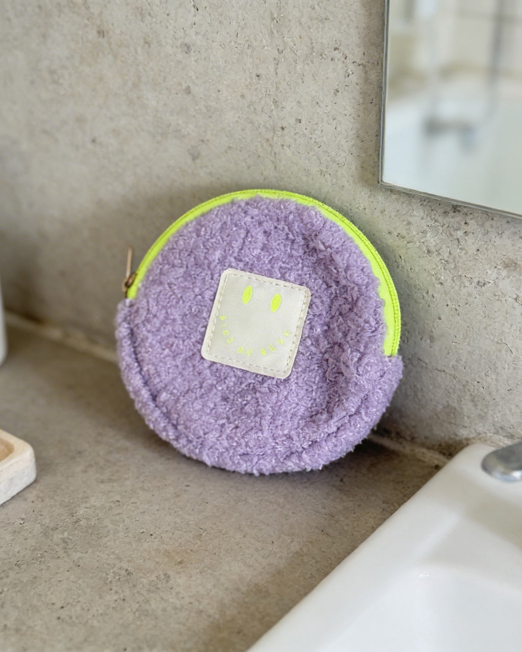 Wallet aus TEDDY Bouclé-Fleece LAVENDEL