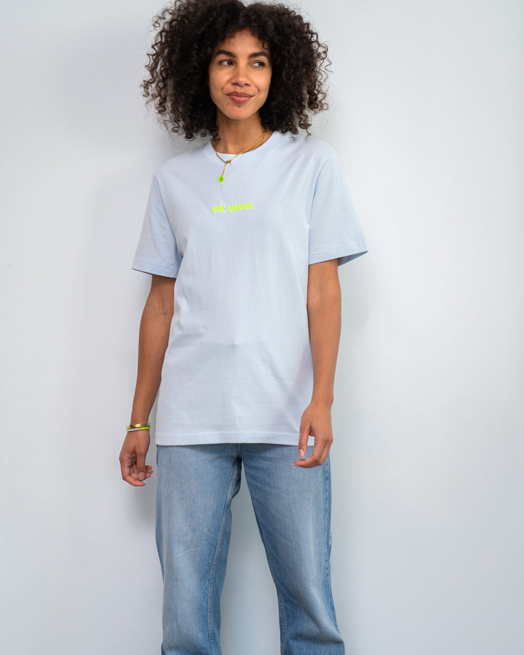 OK WOW T-Shirt Ice-Blue
